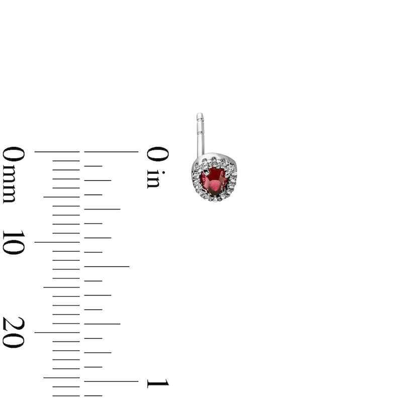 Lab-Created Ruby and White Lab-Created Sapphire Necklace and Earrings Set in Sterling Silver