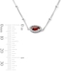 Thumbnail Image 2 of Garnet and White Lab-Created Sapphire Necklace and Earrings Set in Sterling Silver