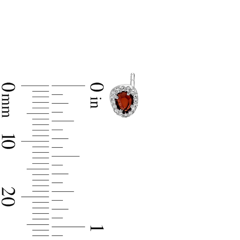 Garnet and White Lab-Created Sapphire Necklace and Earrings Set in Sterling Silver