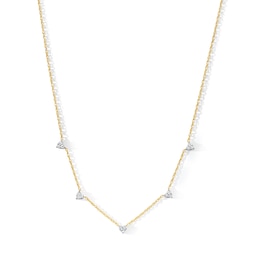 0.25 CT. T.W. Lab-Grown Diamond Heart Station Necklace in Sterling Silver with 14K Gold Plate (I/I1)