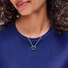 Thumbnail Image 2 of Lab-Created Emerald Heart Outline Necklace in Sterling Silver - 18"