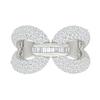 Thumbnail Image 2 of 1.23 CT. T.W. Baguette and Round Certified Lab-Grown Diamond Knot Fashion Ring in Sterling Silver (I/SI2)