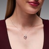 Thumbnail Image 2 of 0.10 CT. T.W. Certified Lab-Grown Diamond Swirl Heart Necklace in Sterling Silver (F/SI2) - 18"