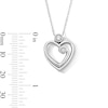 Thumbnail Image 4 of 0.10 CT. T.W. Certified Lab-Grown Diamond Swirl Heart Necklace in Sterling Silver (F/SI2) - 18"
