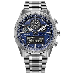 Men’s Citizen Eco-Drive® Promaster Skyhawk A-T Hybrid Chronograph Watch with Blue Dial (Model: JV2000-51L)