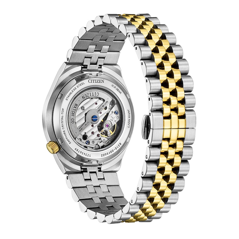 Men's Citizen® Tsuyosa Two-Tone IP Automatic Analog Watch with Green Dial (Model: NK0024-54X)