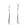 Thumbnail Image 1 of 0.10 CT. T.W. Certified Lab-Grown Diamond Teardrop Dangle Earrings in Sterling Silver (F/SI2)