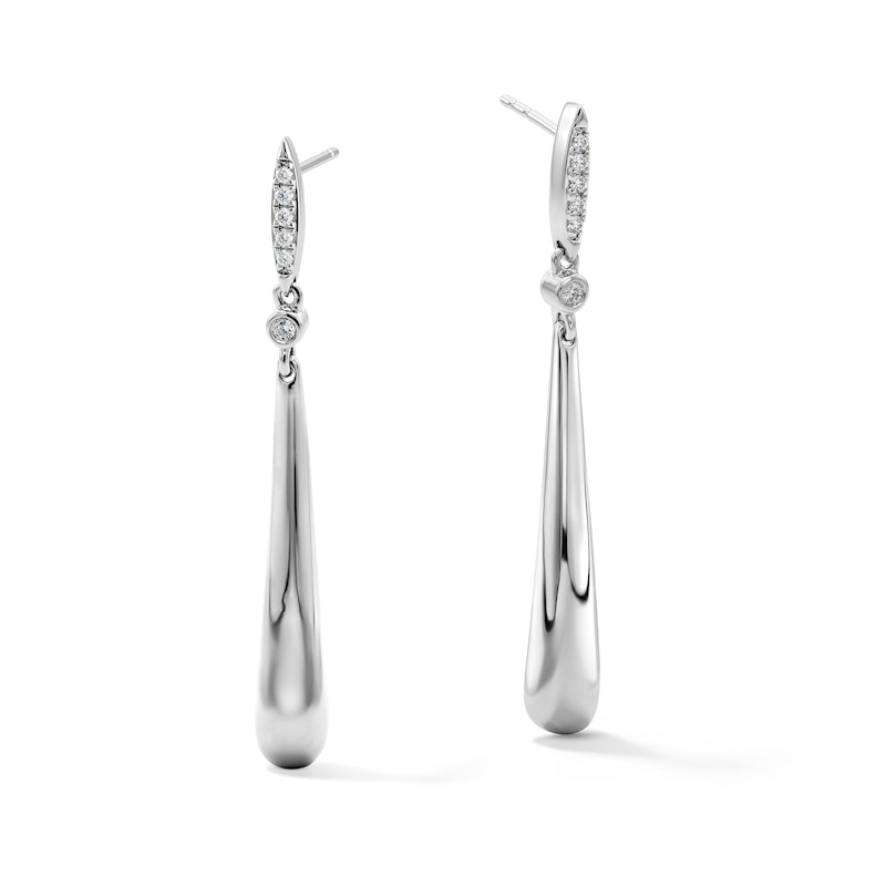 0.10 CT. T.W. Certified Lab-Grown Diamond Teardrop Dangle Earrings in Sterling Silver (F/SI2)