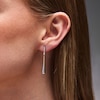 Thumbnail Image 2 of 0.10 CT. T.W. Certified Lab-Grown Diamond Teardrop Dangle Earrings in Sterling Silver (F/SI2)