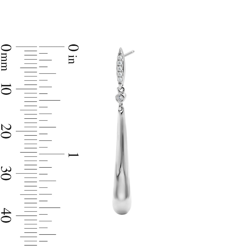 0.10 CT. T.W. Certified Lab-Grown Diamond Teardrop Dangle Earrings in Sterling Silver (F/SI2)