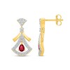 Thumbnail Image 3 of Pear-Shaped Certified Ruby and 0.40 CT. T.W. Lab-Grown Diamond Earrings in Sterling Silver with 18K Gold Plate (F/VS2)