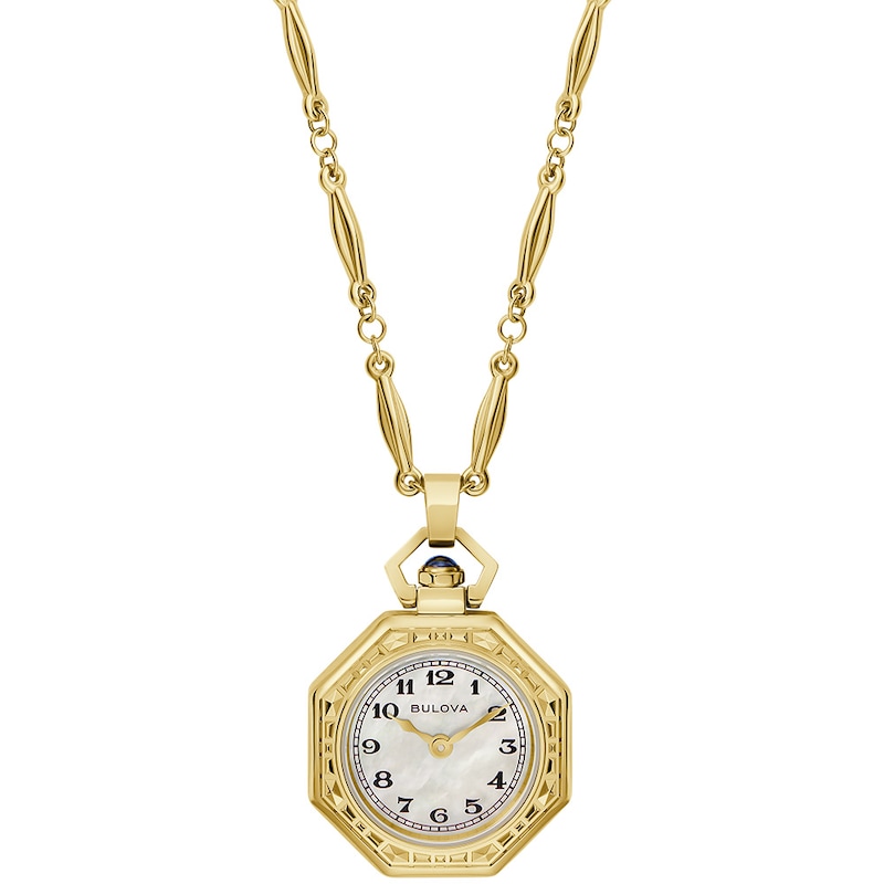 Ladies' Bulova 150th Anniversary Limited Edition Rubaiyat Pendant Watch with Mother-of-Pearl Dial (Model: 97L182)