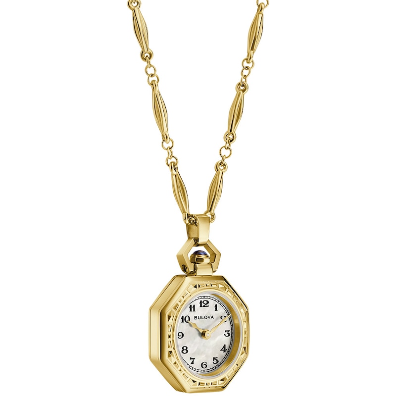 Ladies' Bulova 150th Anniversary Limited Edition Rubaiyat Pendant Watch with Mother-of-Pearl Dial (Model: 97L182)