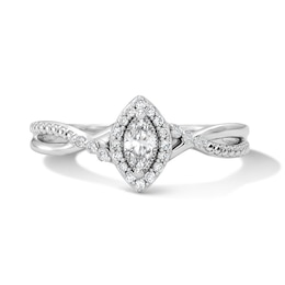 0.20 CT. T.W. Marquise-Cut Lab-Grown Diamond Frame Promise Ring in 10K White Gold (F/VS2)
