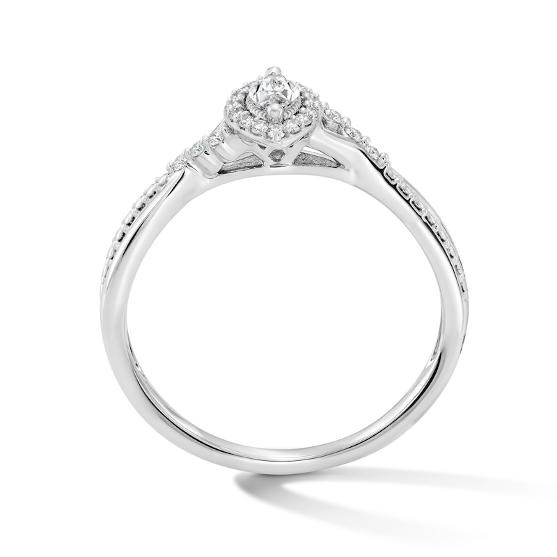 0.20 CT. T.W. Marquise-Cut Lab-Grown Diamond Frame Promise Ring 10K White Gold (F/VS2)