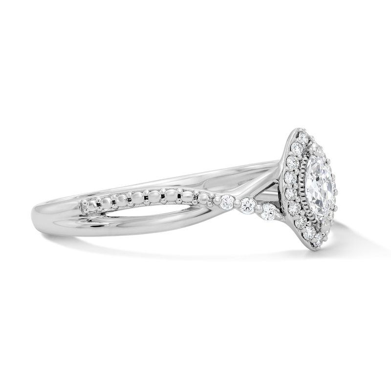 0.20 CT. T.W. Marquise-Cut Lab-Grown Diamond Frame Promise Ring 10K White Gold (F/VS2)
