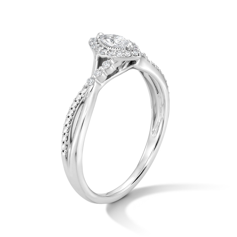 0.20 CT. T.W. Marquise-Cut Lab-Grown Diamond Frame Promise Ring 10K White Gold (F/VS2)