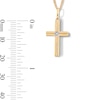 Thumbnail Image 2 of 0.06 CT. T.W. Certified Lab-Grown Diamond Cross Necklace in Sterling Silver with 14K Gold Plate (F/VS2) - 22"