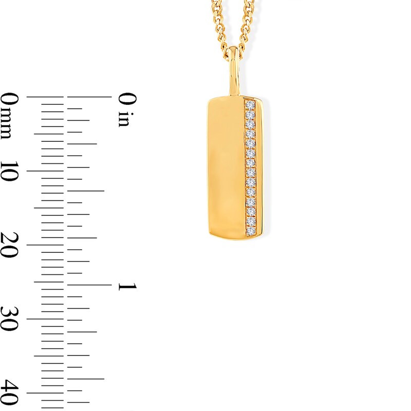 Main Image 2 of 0.085 CT. T.W. Certified Lab-Grown Diamond Pavé Tag Necklace in Sterling Silver with 14K Gold Plate (F/VS2) - 22"