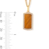 Thumbnail Image 2 of Tiger's Eye Quartz and 0.18 CT. T.W. Lab-Grown Diamond Tag Necklace in Sterling Silver with 14K Gold Plate (F/VS2) - 22"