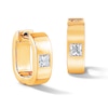 Thumbnail Image 1 of 0.37 CT. T.W. Square-Cut Certified Lab-Grown Diamond Huggie Hoop Earrings in Sterling Silver with 14K Gold Plate (F/VS2)