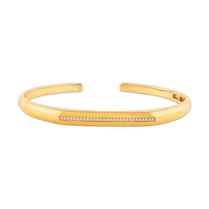 0.18 CT. T.W. Certified Lab-Grown Diamond Pavé Cuff Bracelet in Sterling Silver with 14K Gold Plate (F/VS2)