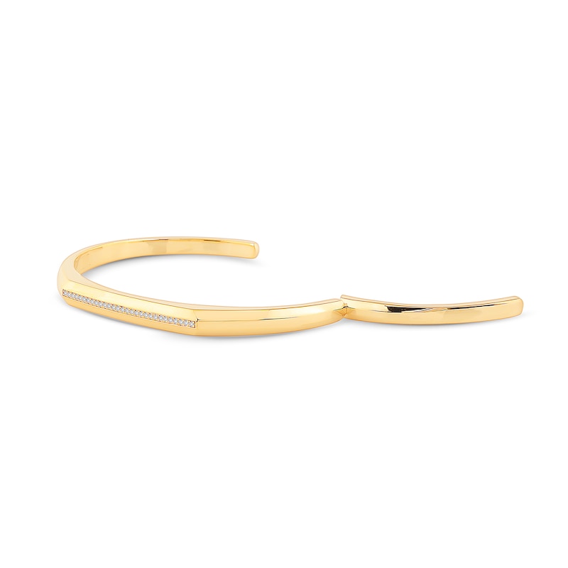 0.18 CT. T.W. Certified Lab-Grown Diamond Pavé Cuff Bracelet in Sterling Silver with 14K Gold Plate (F/VS2)