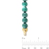 Thumbnail Image 2 of 6.0mm Malachite Bead and Lab-Grown Diamond Accent Bracelet in Sterling Silver with 14K Gold Plate (F/VS2) - 8.25"