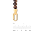 Thumbnail Image 2 of 6.0mm Tiger's Eye Quartz Bead and Lab-Grown Diamond Accent Bracelet in Sterling Silver with 14K Gold Plate - 8.25"
