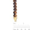 Thumbnail Image 3 of 6.0mm Tiger's Eye Quartz Bead and Lab-Grown Diamond Accent Bracelet in Sterling Silver with 14K Gold Plate - 8.25"