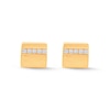 Thumbnail Image 2 of 0.085 CT. T.W. Certified Lab-Grown Diamond Pavé Square Stud Earrings in Sterling Silver with 14K Gold Plate (F/VS2)