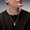 Thumbnail Image 2 of 0.08 CT. T.W. Certified Lab-Grown Diamond Dog Tag Necklace in Sterling Silver (F/VS2) - 22"