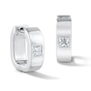 Thumbnail Image 1 of 0.37 CT. T.W. Square-Cut Certified Lab-Grown Diamond Huggie Hoop Earrings in Sterling Silver (F/VS2) 21.0mm