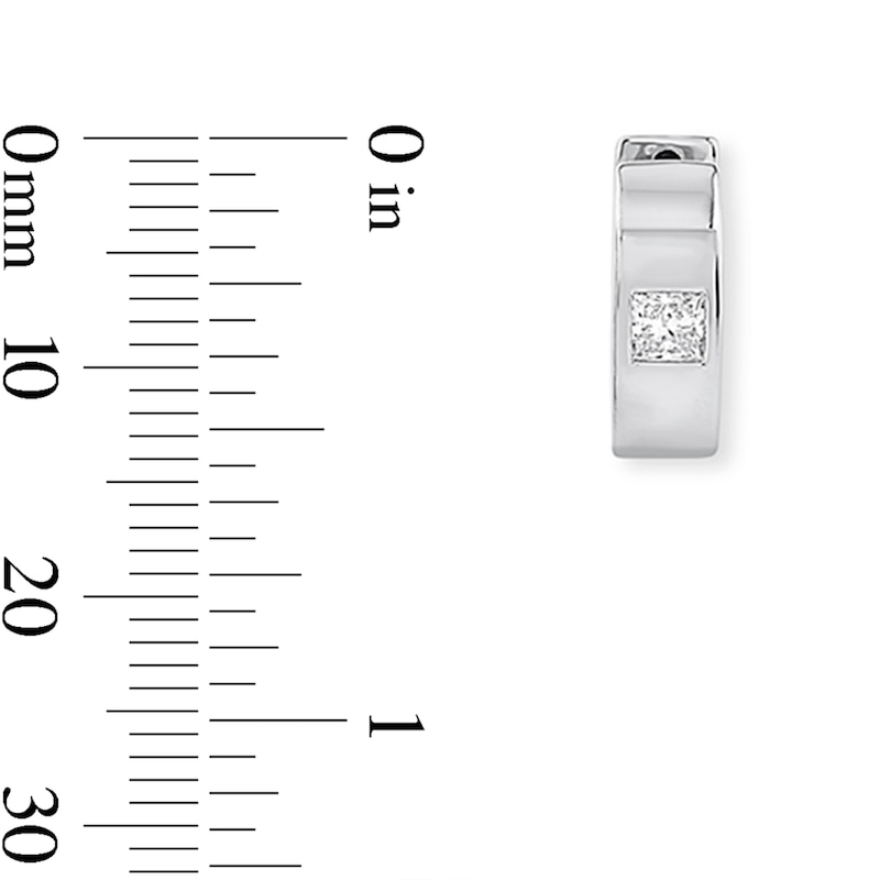 0.37 CT. T.W. Square-Cut Certified Lab-Grown Diamond Huggie Hoop Earrings in Sterling Silver (F/VS2) 21.0mm