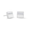 Thumbnail Image 1 of 0.08 CT. T.W. Certified Lab-Grown Diamond Square Stud Earrings in Sterling Silver (F/VS2)