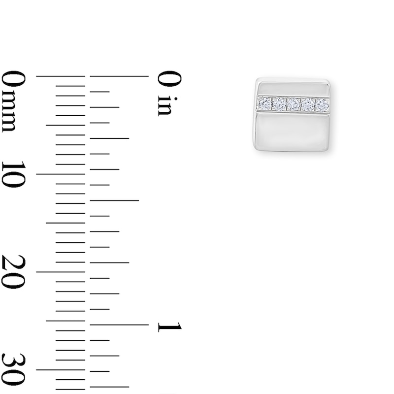0.08 CT. T.W. Certified Lab-Grown Diamond Square Stud Earrings in Sterling Silver (F/VS2)