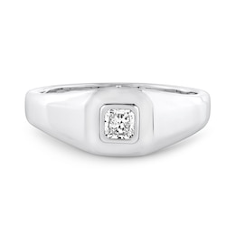 0.23 CT. T.W. Radiant-Cut Certified Lab-Grown Diamond Solitaire Ring in Sterling Silver (F/VS2)