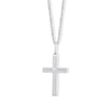 Thumbnail Image 1 of 0.06 CT. T.W. Certified Lab-Grown Diamond Solitaire Cross Necklace in Sterling Silver (F/VS2) - 22"