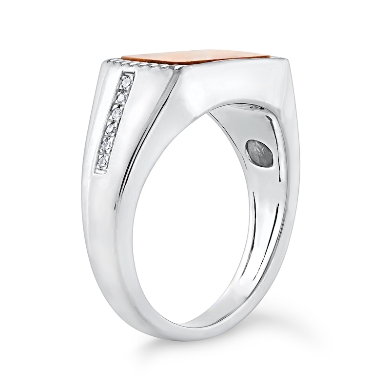 Tiger's Eye Quartz and 0.085 CT. T.W. Certified Lab-Grown Diamond Ring in Sterling Silver  (F/VS2)