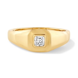 0.23 CT. T.W. Certified Radiant-Cut Lab-Grown Diamond Solitaire Ring in Sterling Silver with 14K Gold Plate (F/VS2)