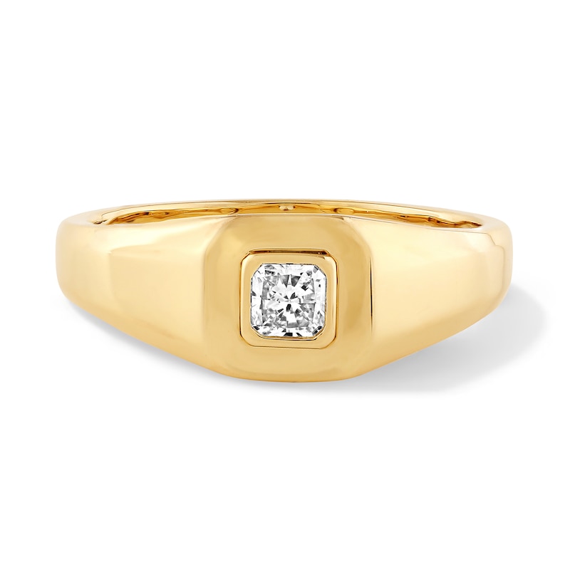 0.23 CT. T.W. Certified Radiant-Cut Lab-Grown Diamond Solitaire Ring in Sterling Silver with 14K Gold Plate (F/VS2)