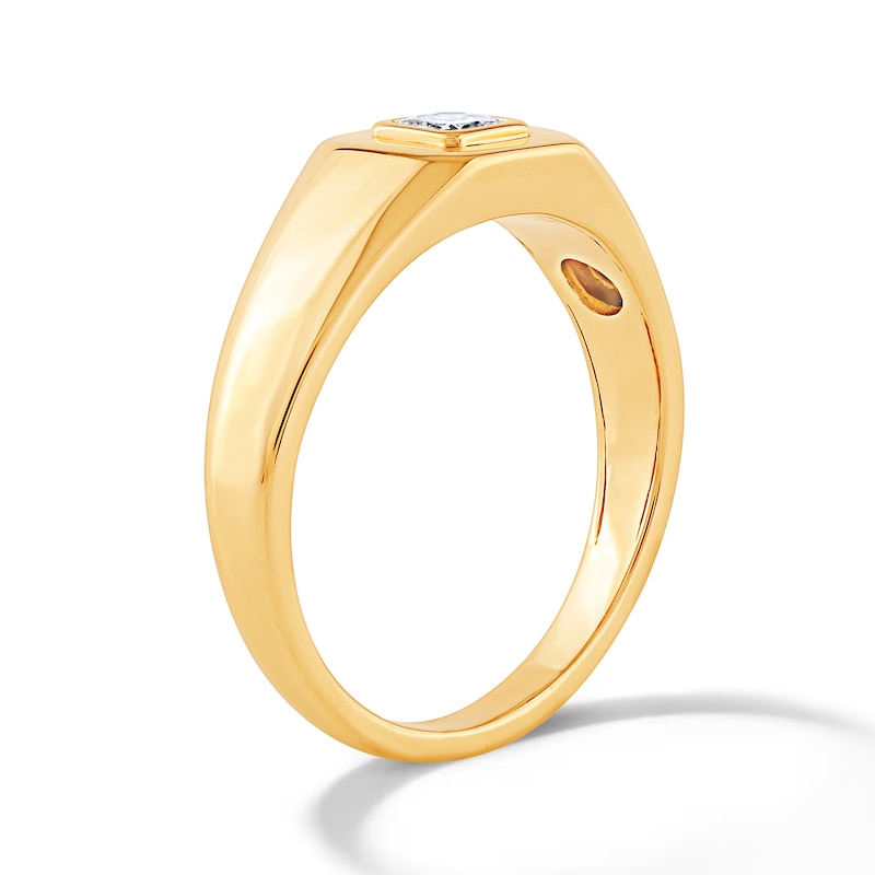 0.23 CT. T.W. Certified Radiant-Cut Lab-Grown Diamond Solitaire Ring in Sterling Silver with 14K Gold Plate (F/VS2)