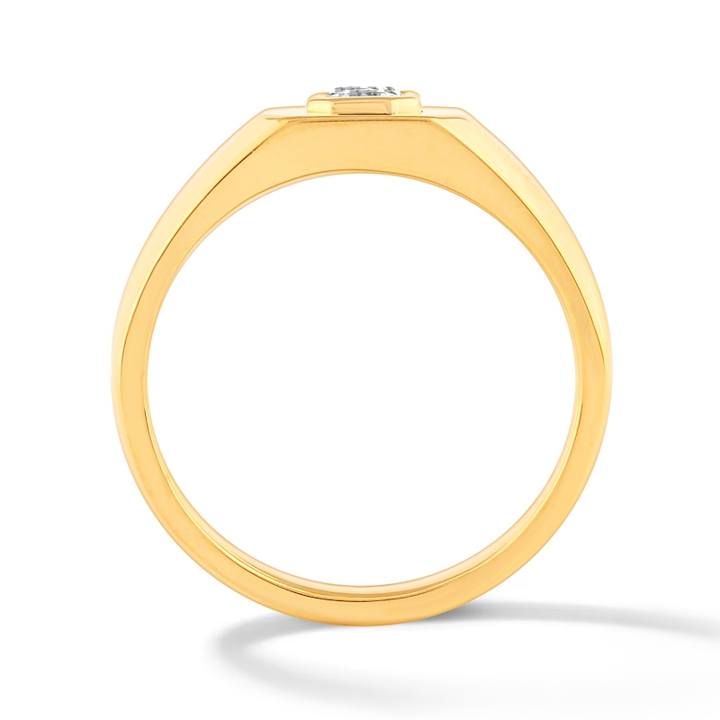 0.23 CT. T.W. Certified Radiant-Cut Lab-Grown Diamond Solitaire Ring in Sterling Silver with 14K Gold Plate (F/VS2)