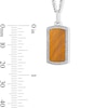Thumbnail Image 3 of Cushion-Shaped Tiger's Eye Quartz and 0.18 CT. T.W. Lab-Grown Diamond Dog Tag Necklace in Sterling Silver (F/VS2) - 22"