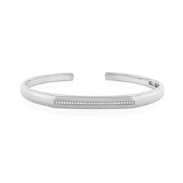 0.18 CT. T.W. Certified Lab-Grown Diamond Pavé Cuff Bracelet in Sterling Silver (F/VS2)