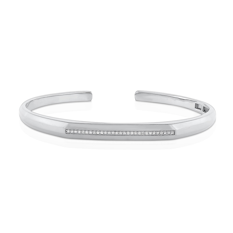 0.18 CT. T.W. Certified Lab-Grown Diamond Pavé Cuff Bracelet in Sterling Silver (F/VS2)