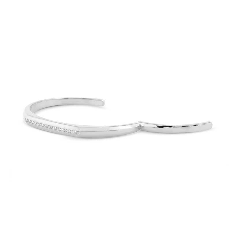 0.18 CT. T.W. Certified Lab-Grown Diamond Pavé Cuff Bracelet in Sterling Silver (F/VS2)