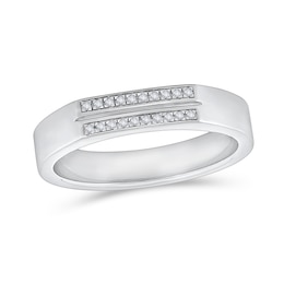 0.085 CT. T.W. Certified Lab-Grown Diamond Two-Row Ring in Sterling Silver (F/VS2)