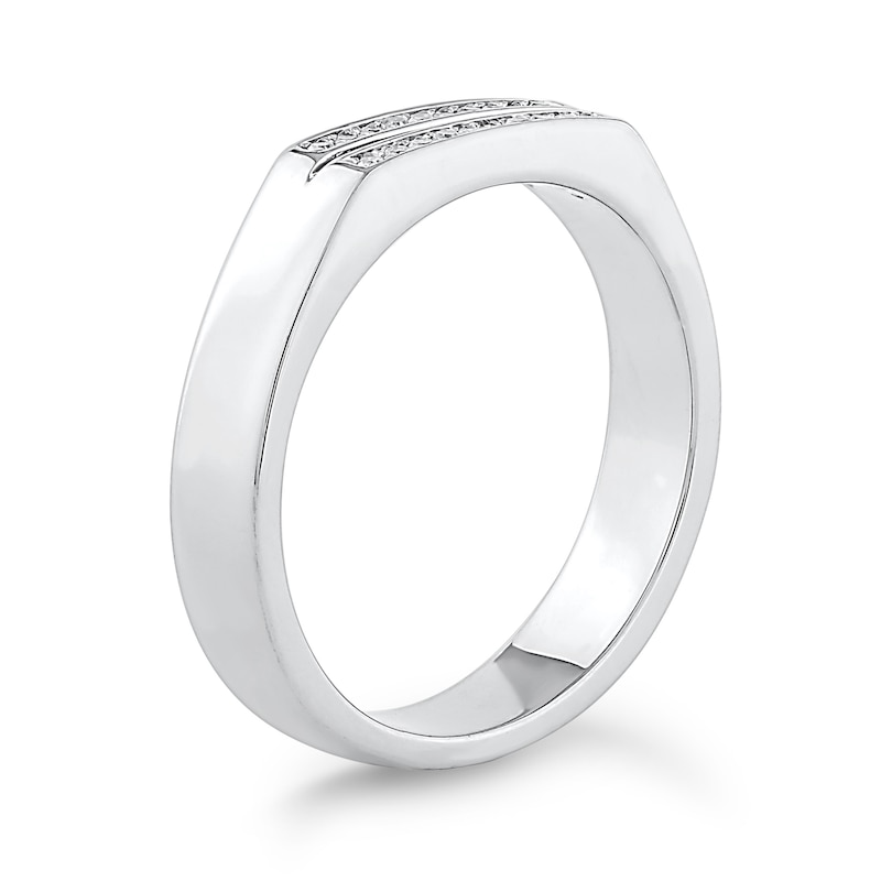 0.085 CT. T.W. Certified Lab-Grown Diamond Two-Row Ring in Sterling Silver (F/VS2)