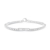 Thumbnail Image 1 of 0.18 CT. T.W. Certified Lab-Grown Diamond Station Box Chain Bracelet in Sterling Silver (F/VS2) - 8.25"